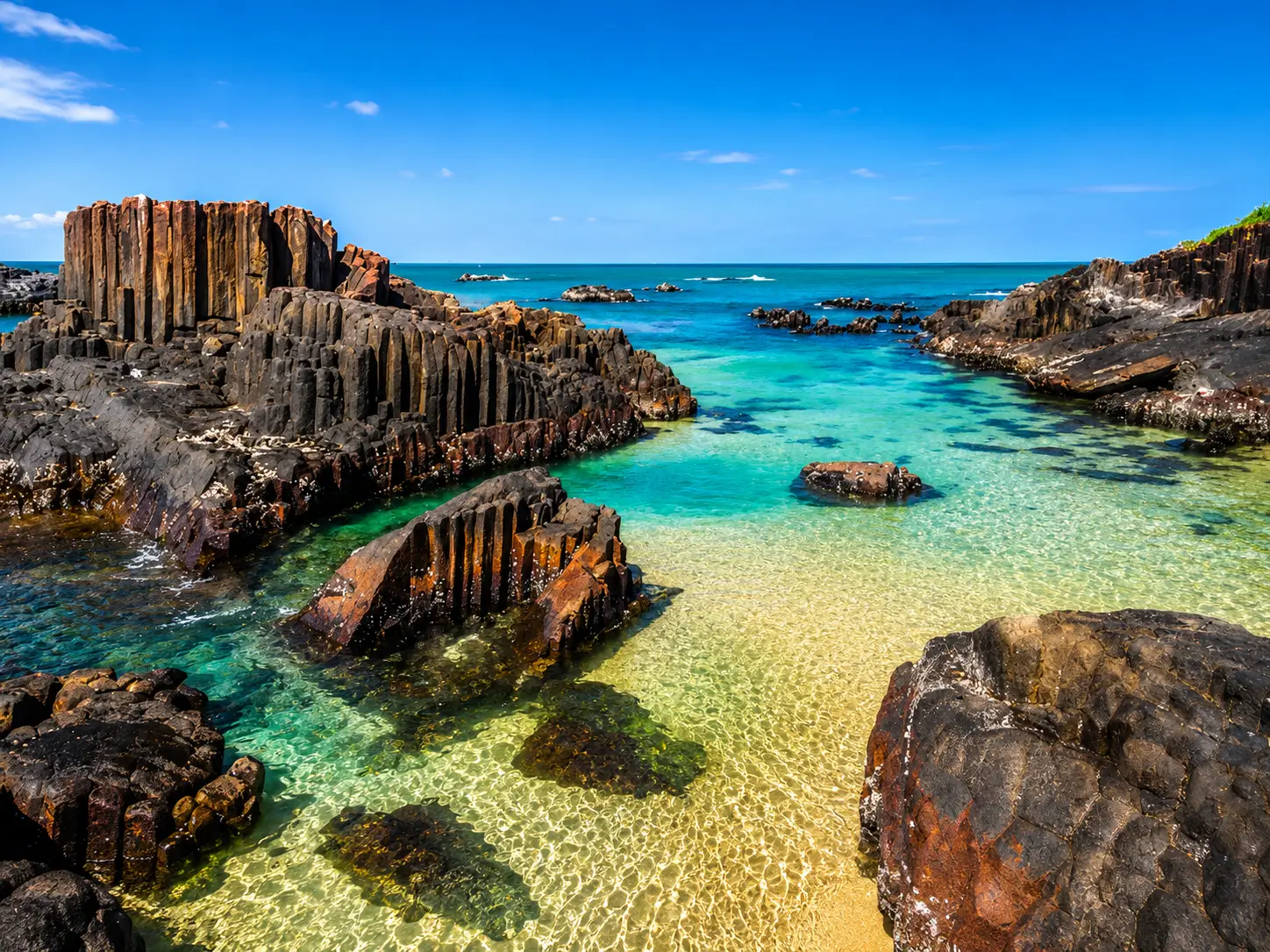 Basalt rock formations at St Mary's Island